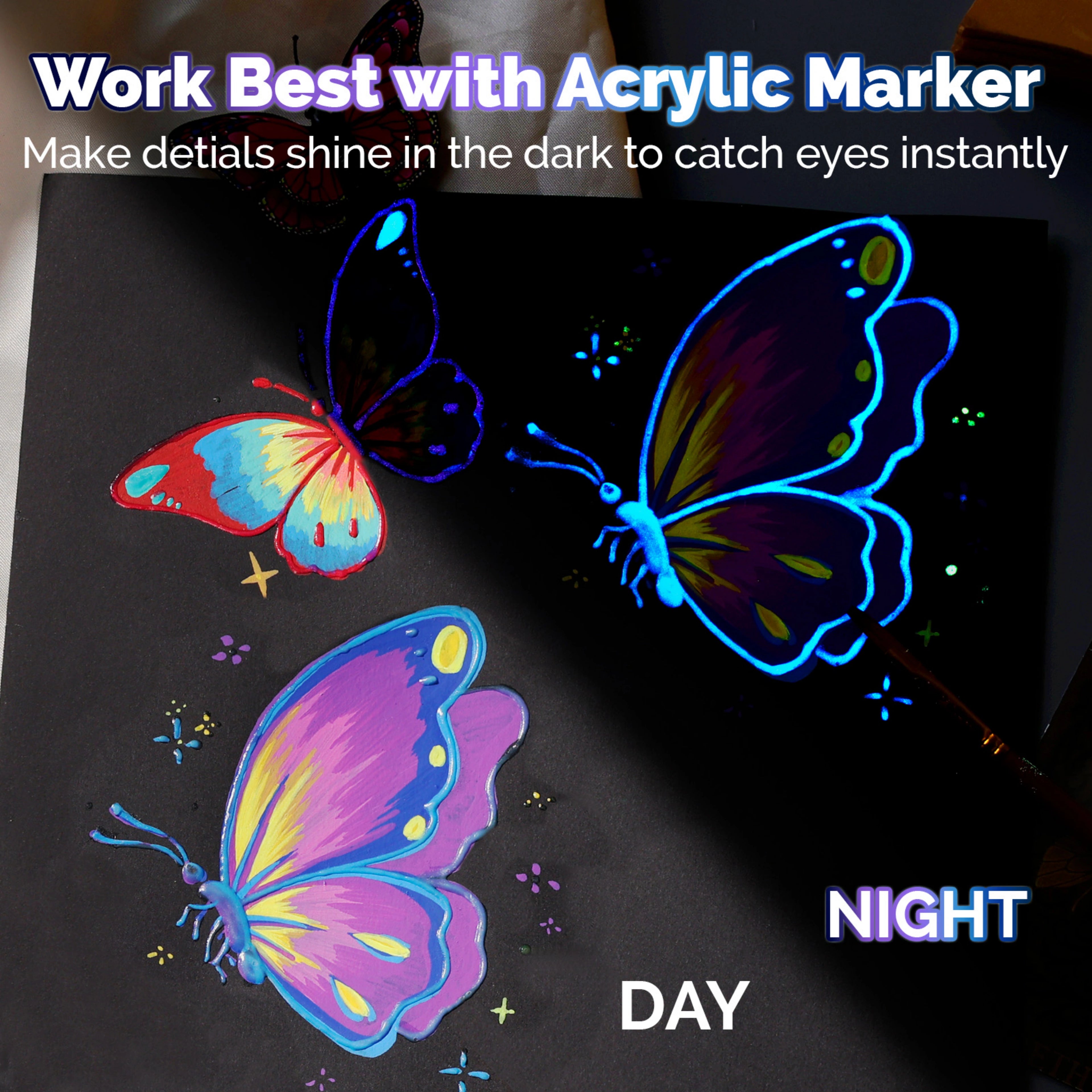 14 Colors Glow in the Dark Acrylic Paint
