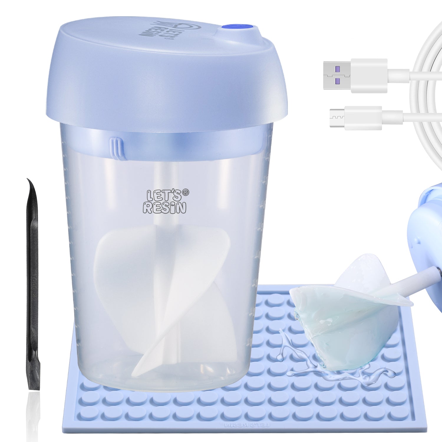 Auto Electric Mixer with Silicone Cup & Mini Silicone Mat