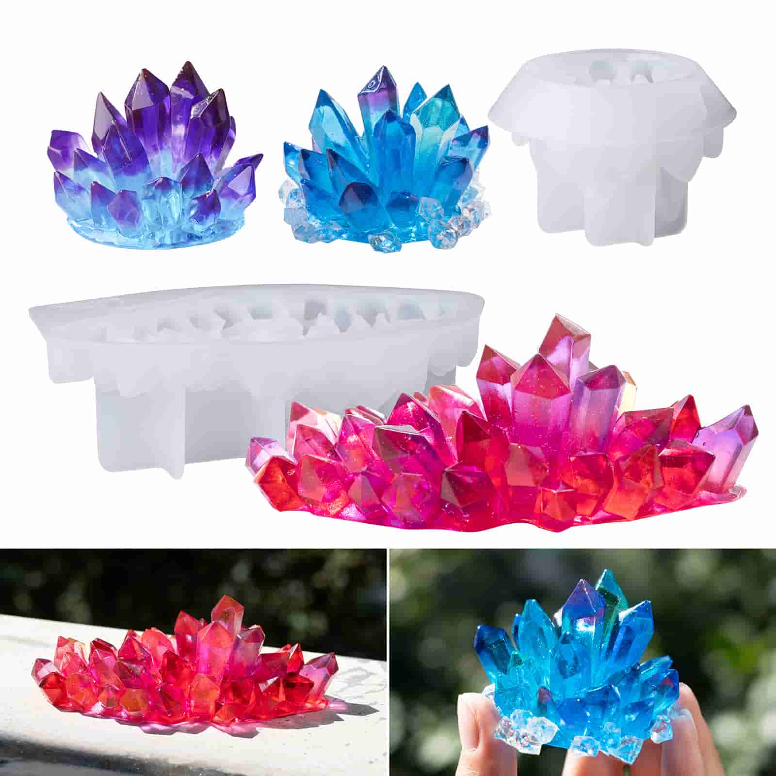 LET'S RESIN Ring Cone Resin Molds,4 Pcs Ring Holder Silicone Molds