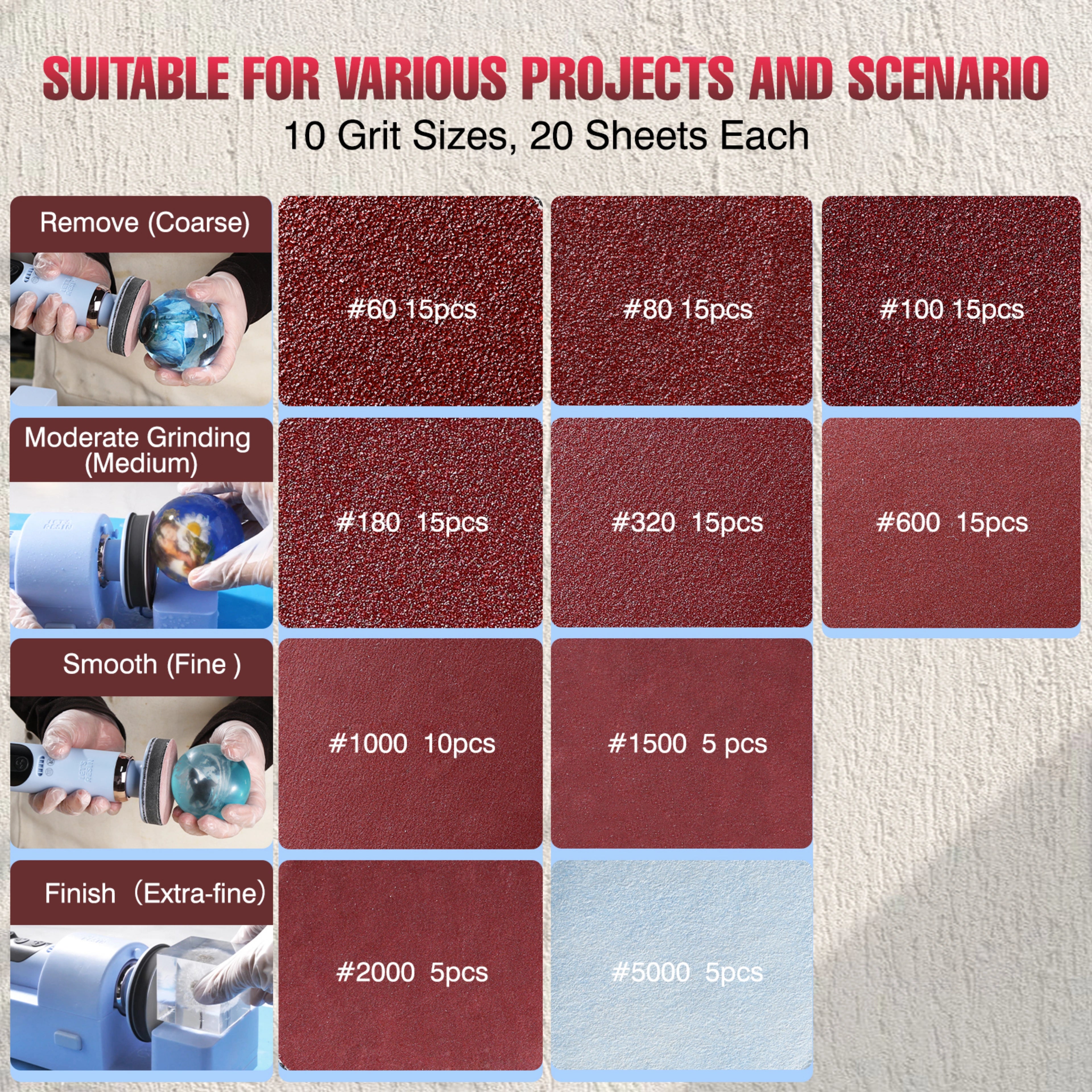 Sanding Disc & Sandpapers Set - 3 inch