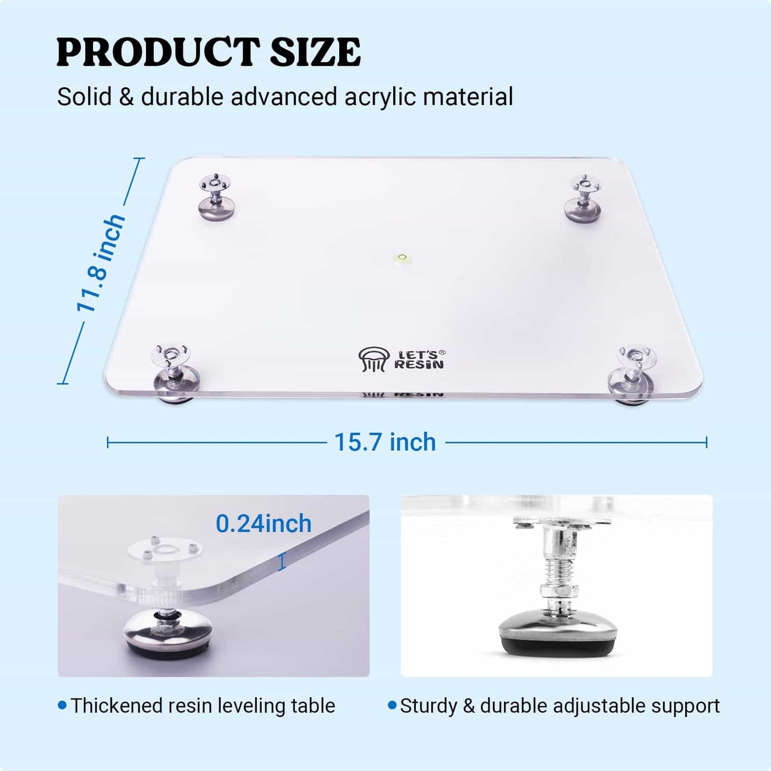 Adjustable Resin Leveling Table with Silicone Mat