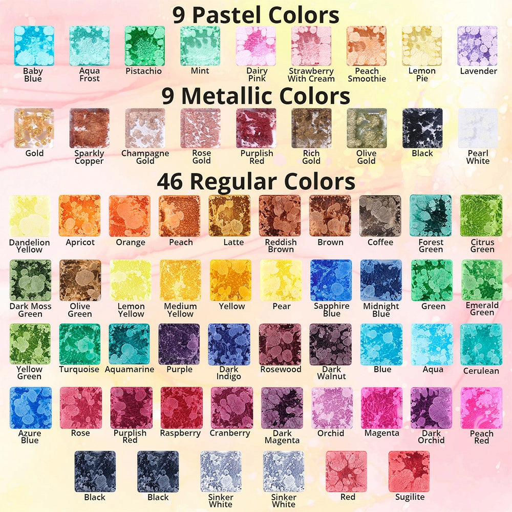 High Concentrated Alcohol Ink Set - 64 Colors
