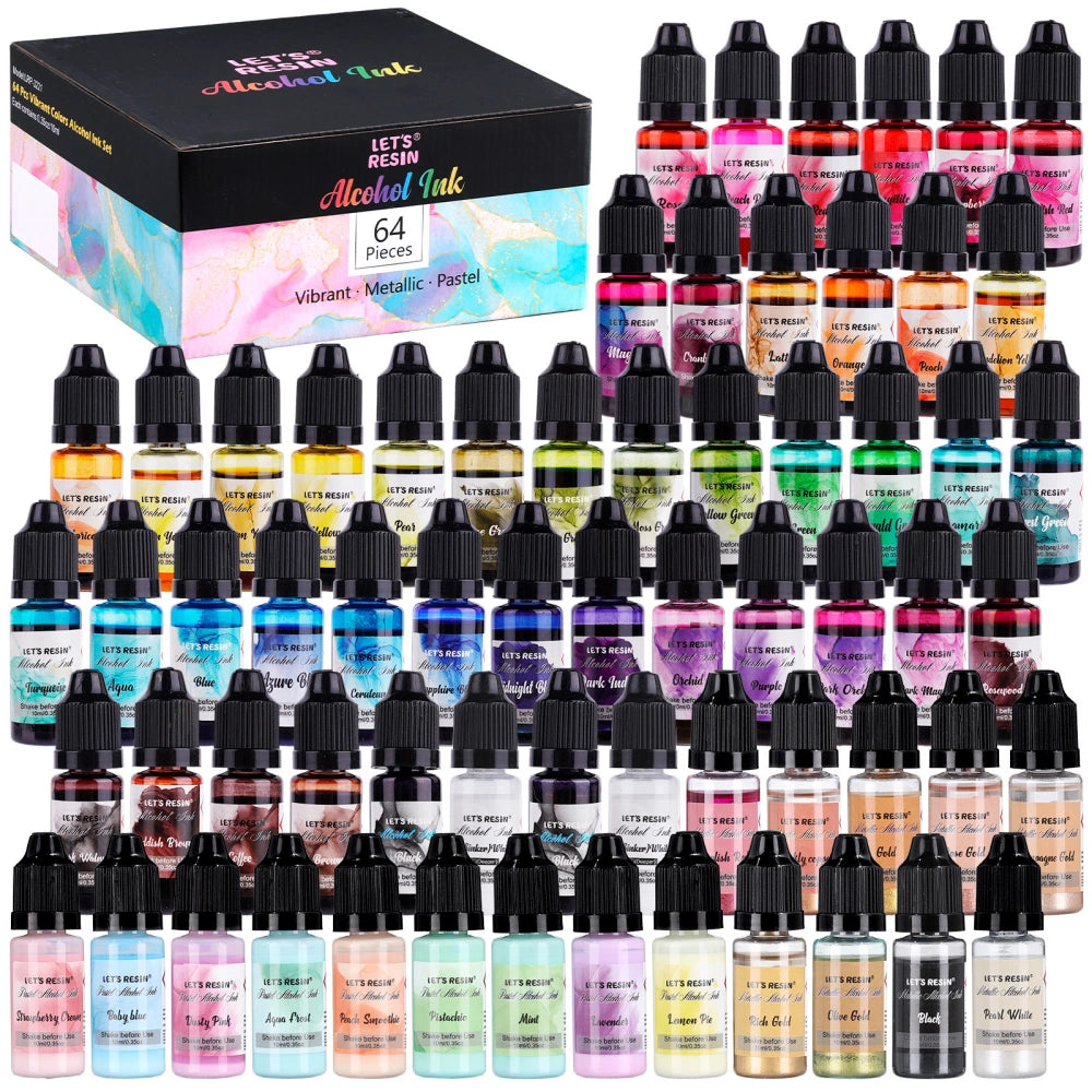 High Concentrated Alcohol Ink Set - 64 Colors