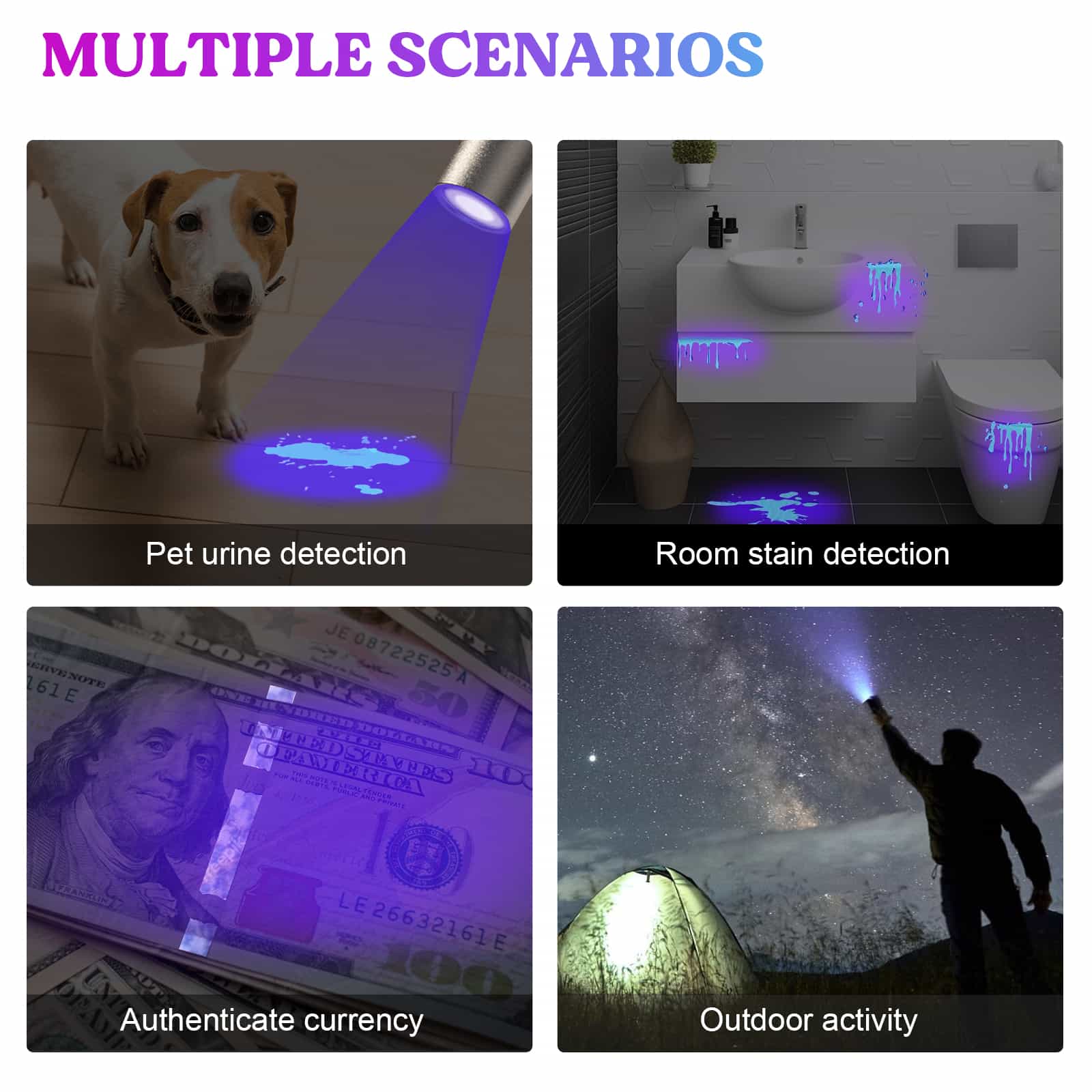 Rechargeable 365nm UV Flashlight for Resin Curing