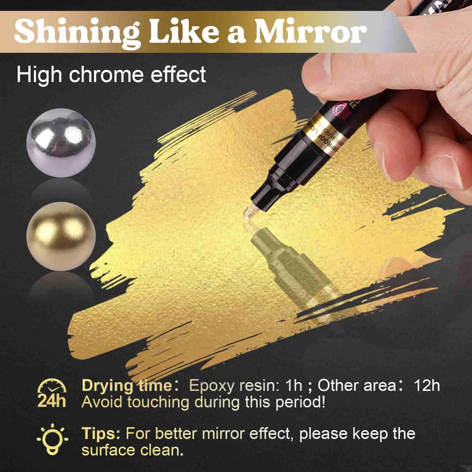 Mirror Chrome Paint Marker Set – 3 Tip Sizes, Gold & Silver