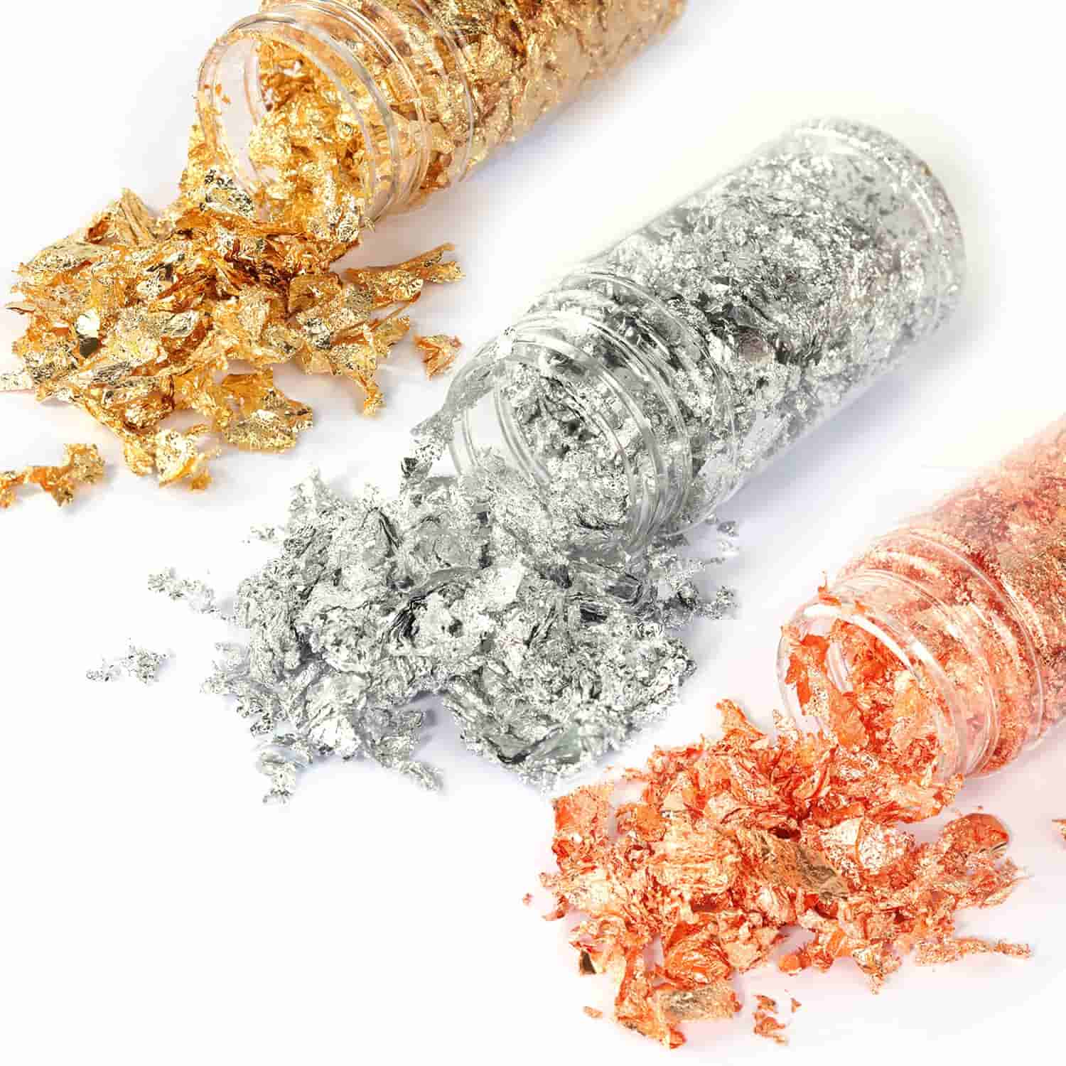 Gold Silver Copper Foil Flakes - 3 colors/each 3g