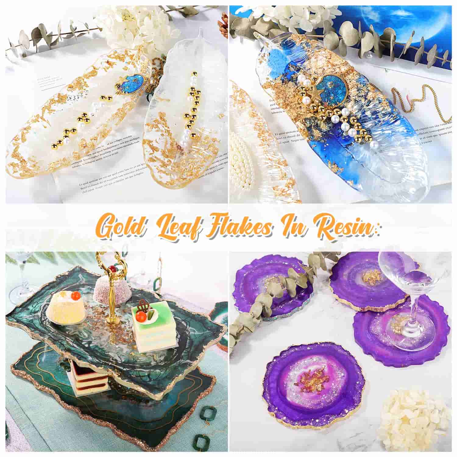 Gold Silver Copper Foil Flakes - 3 colors/each 3g