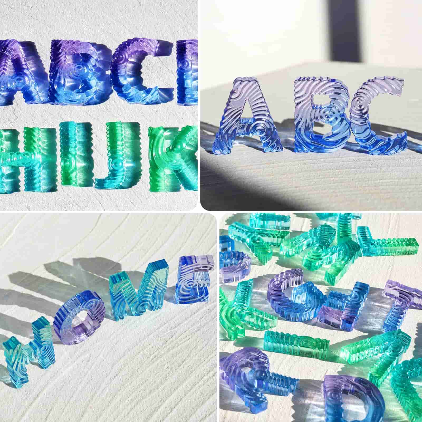 Ocean Wave Letter Resin Molds