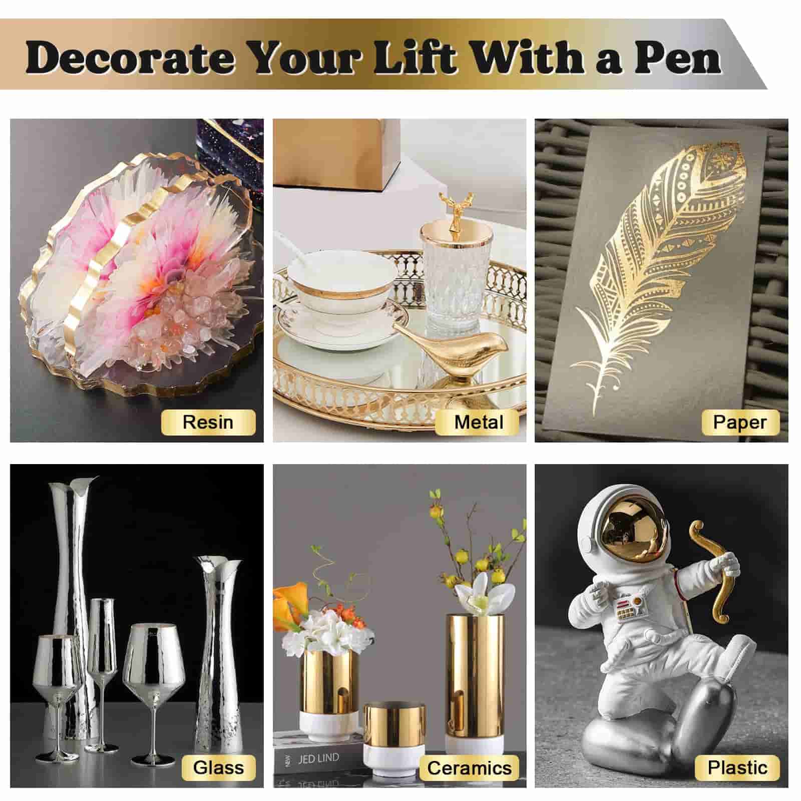 Mirror Chrome Paint Marker Set – 3 Tip Sizes, Gold & Silver