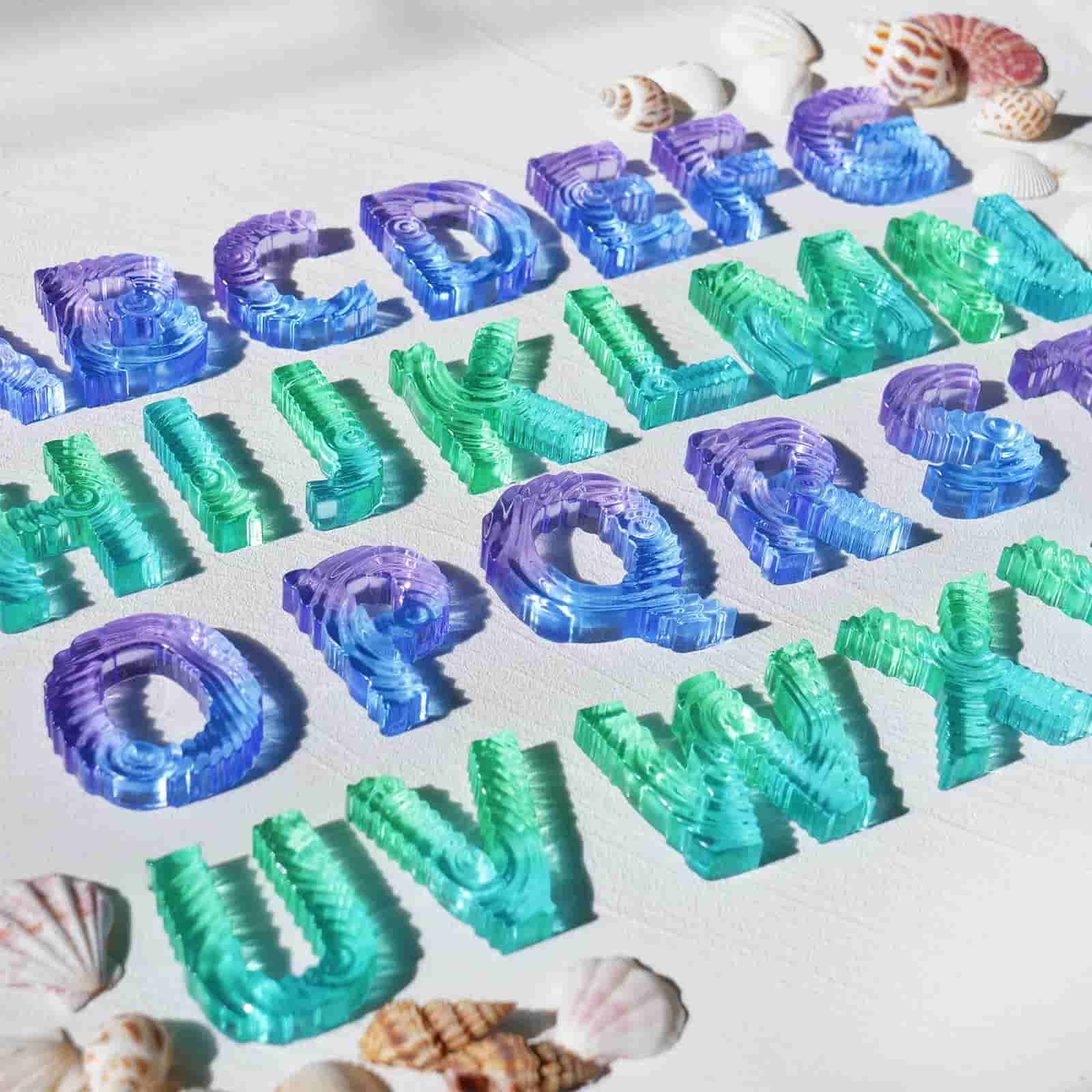 Ocean Wave Letter Resin Molds