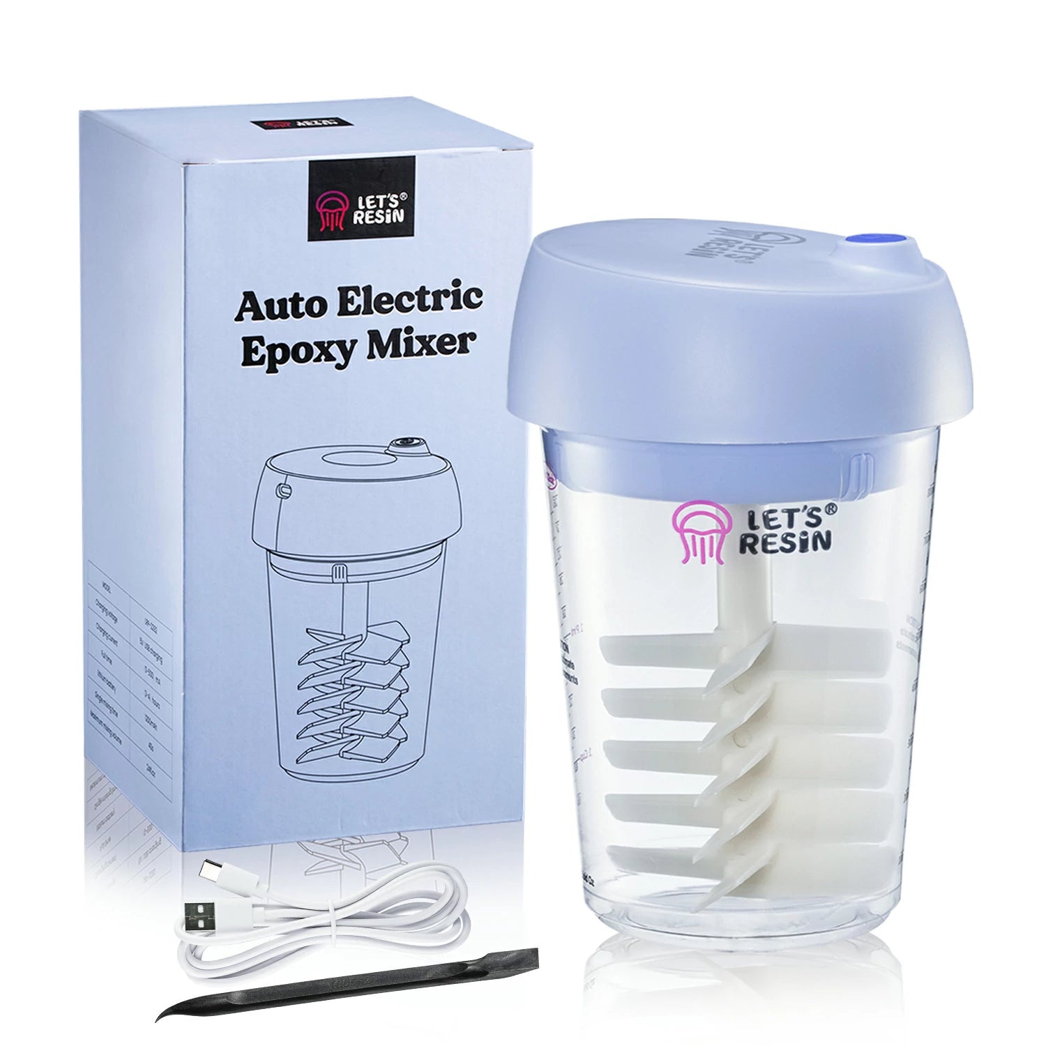 MB1 Auto Electric Epoxy Mixer with Measuring Cups