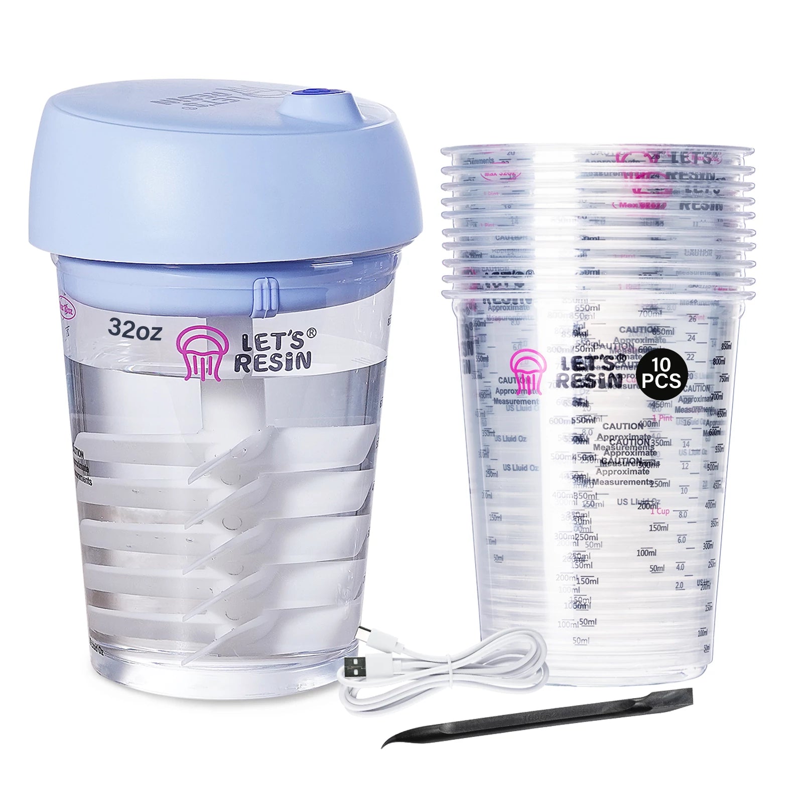 MB1 Auto Electric Epoxy Mixer with Measuring Cups