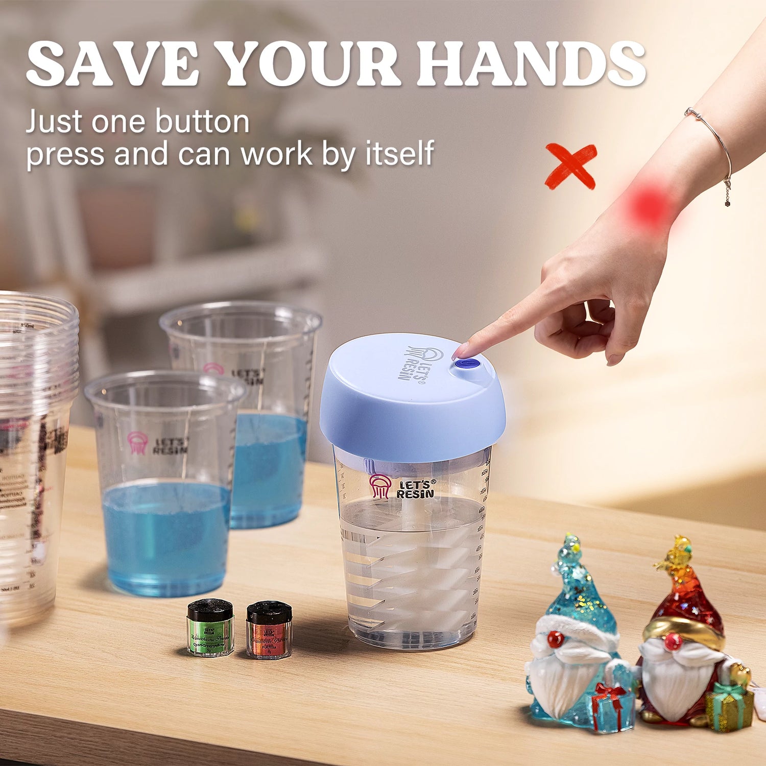 MB1 Auto Electric Epoxy Mixer with Silicone Cup