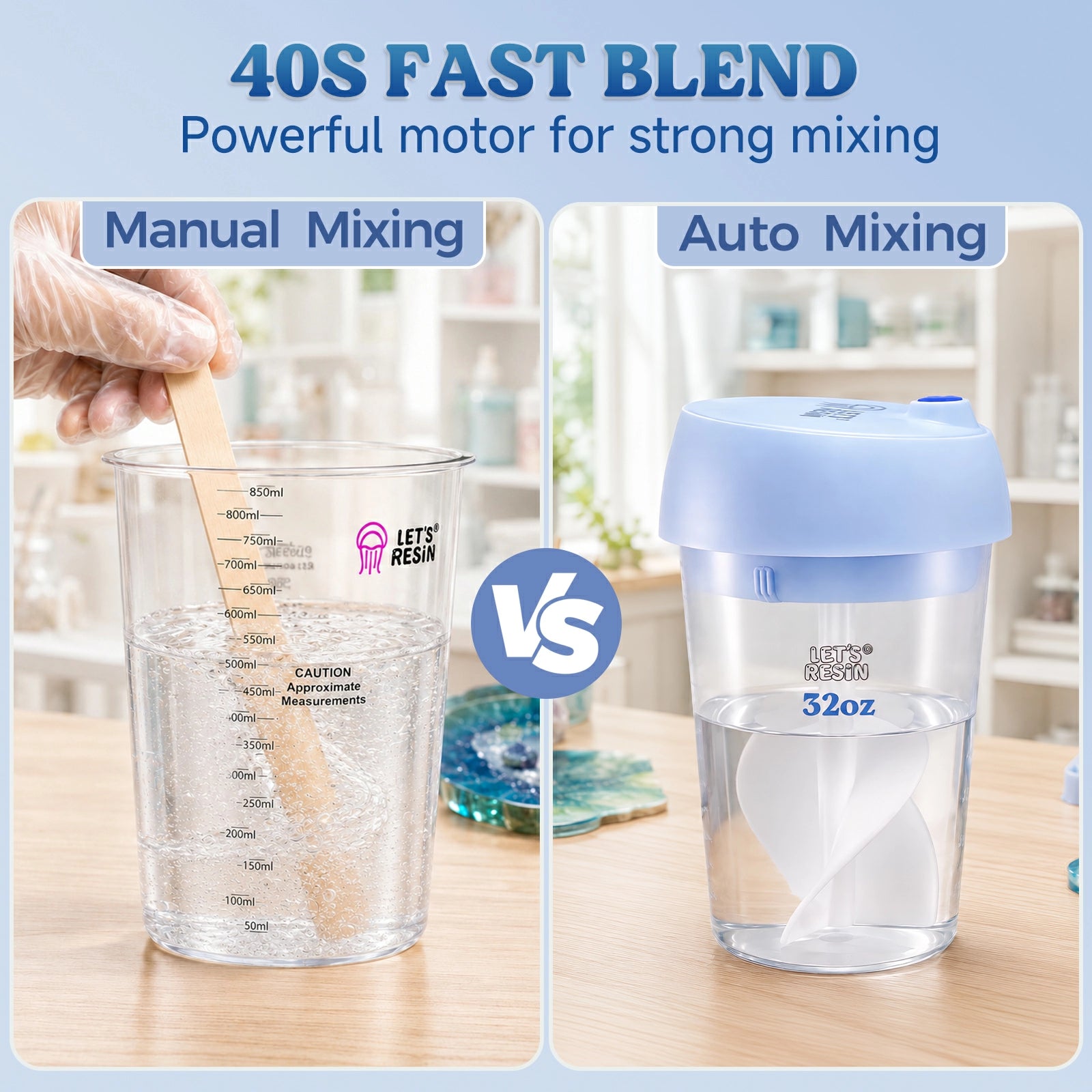 MB1 Auto Electric Epoxy Mixer with Measuring Cups