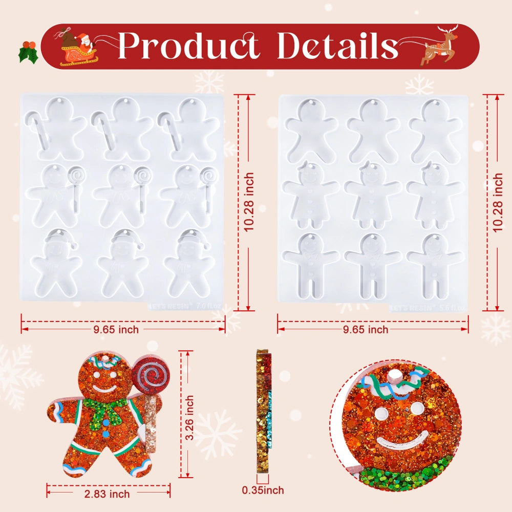 18 Cavities Christmas Resin Molds