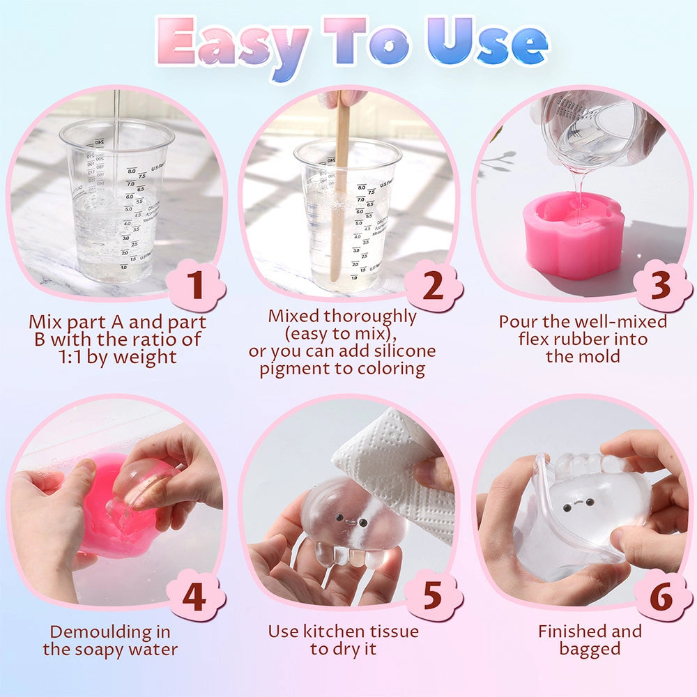 Clear silicone for squishy toys