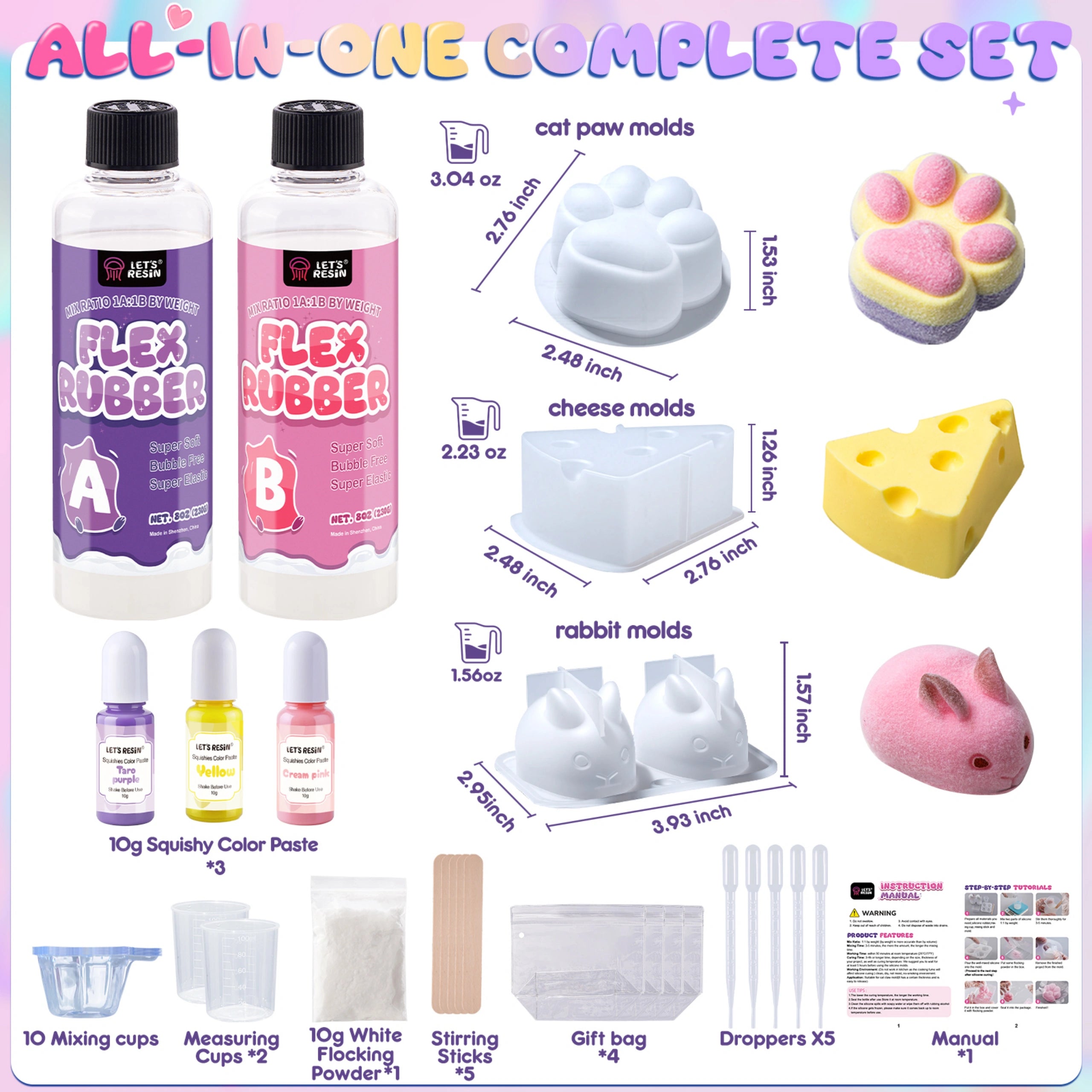 Cute Trio Taba Squishy Making All-in-one Kit