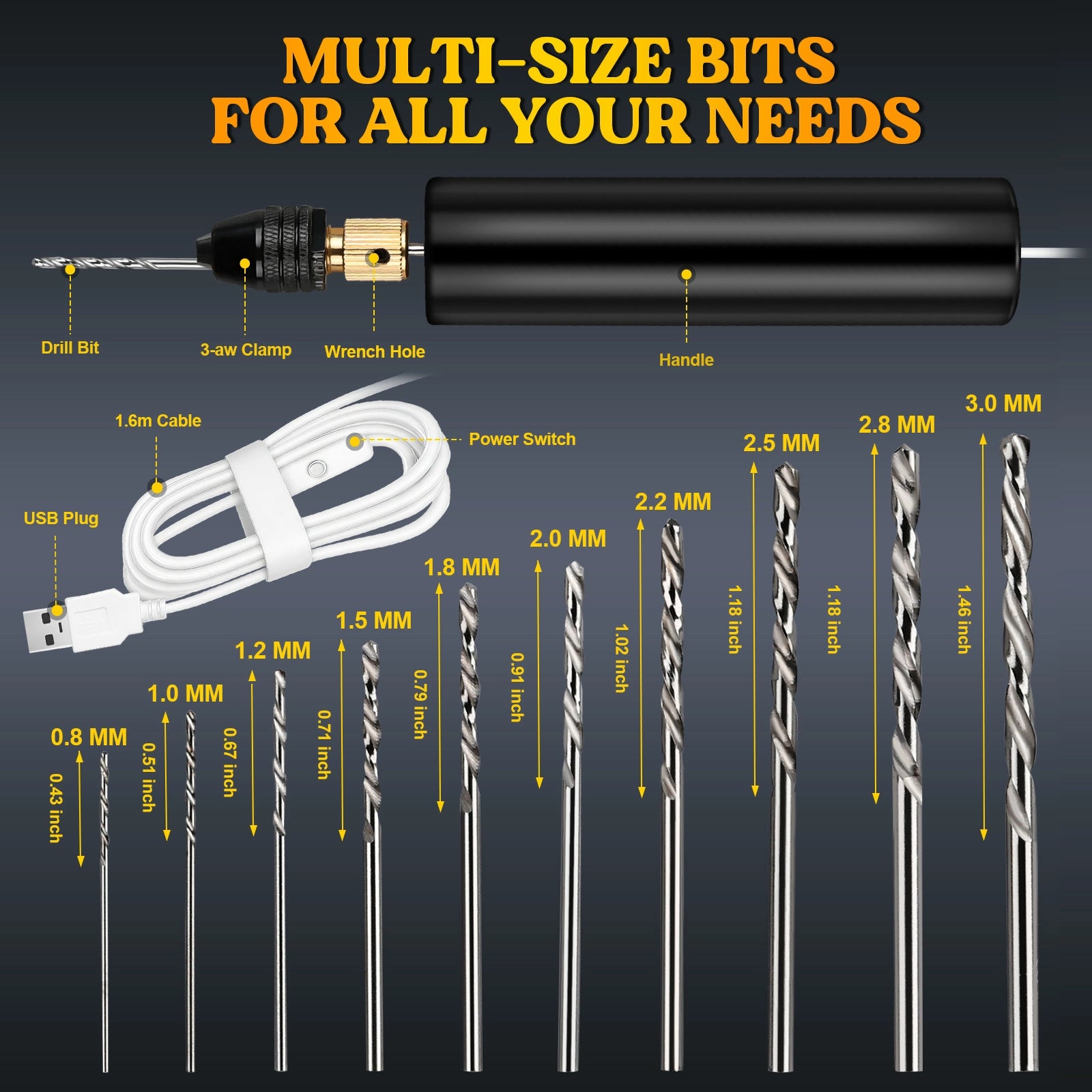 Electric Hand Drill Kit for Resin – 3-Jaw Chuck & Jewelry Accessories