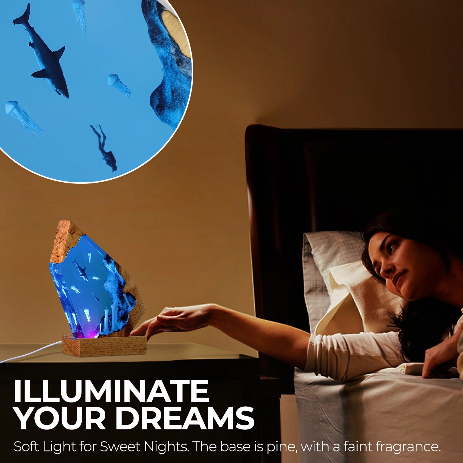 Handmade Epoxy Resin Table Lamp