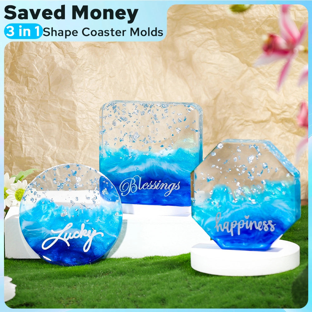 3-in-1 Extra Deep Resin Coaster Molds