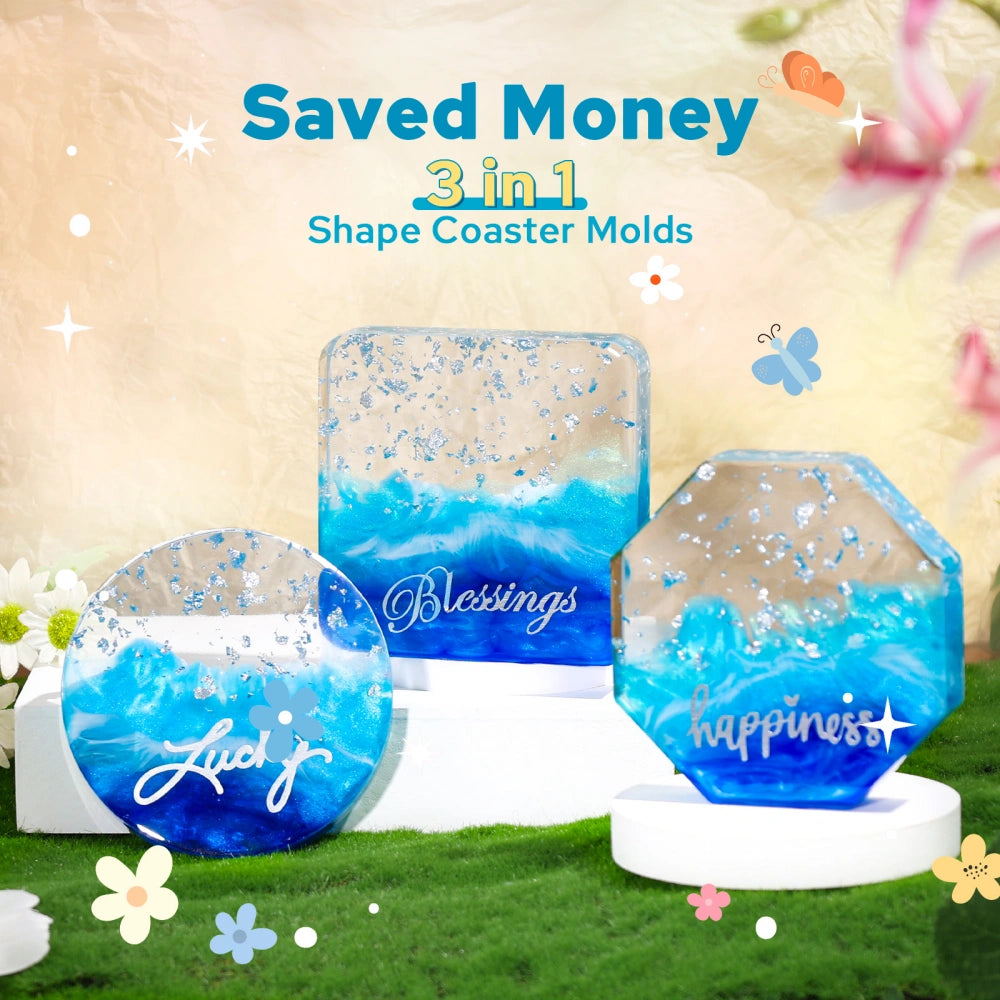 3-in-1 Extra Deep Resin Coaster Mold