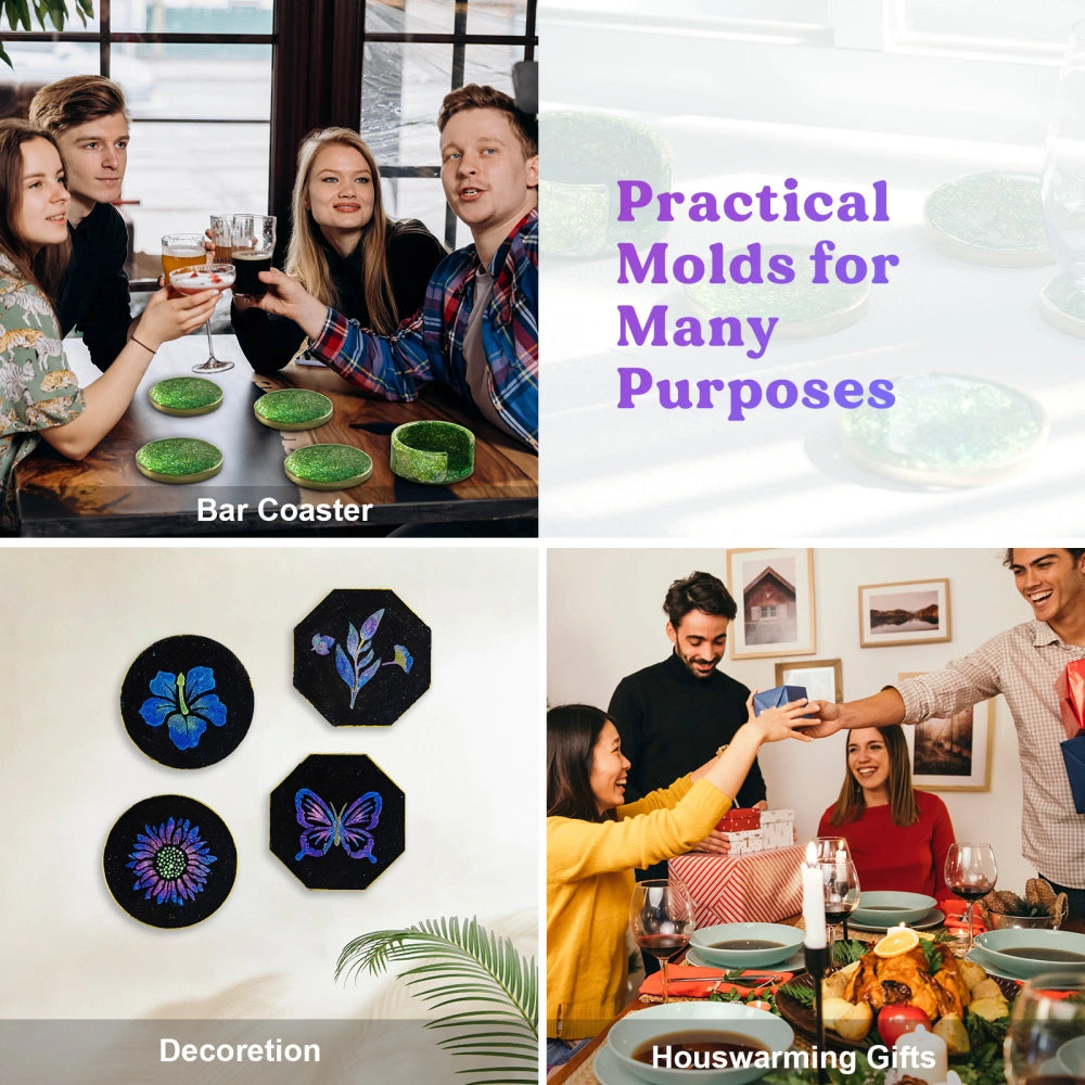 Geometric Shapes Coaster Resin Molds