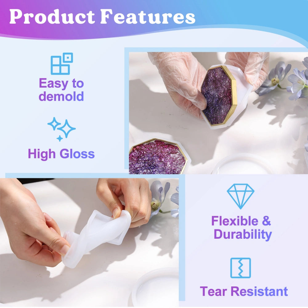 Geometric Shapes Coaster Resin Molds