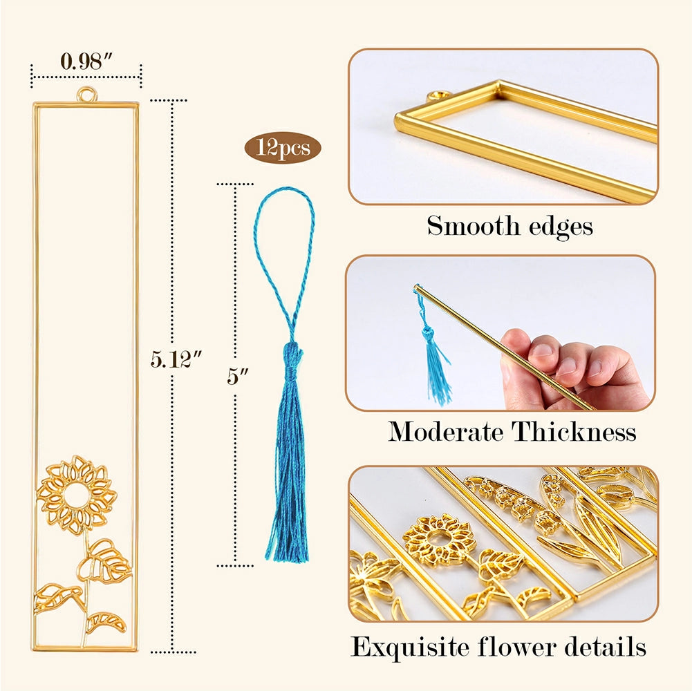 Bookmark Bazels with Tassels For UV Resin