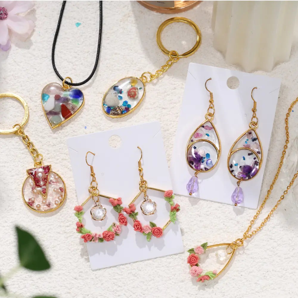 Gold Open Back Bezels – 172 Pcs Metal Resin Jewelry Making Kit