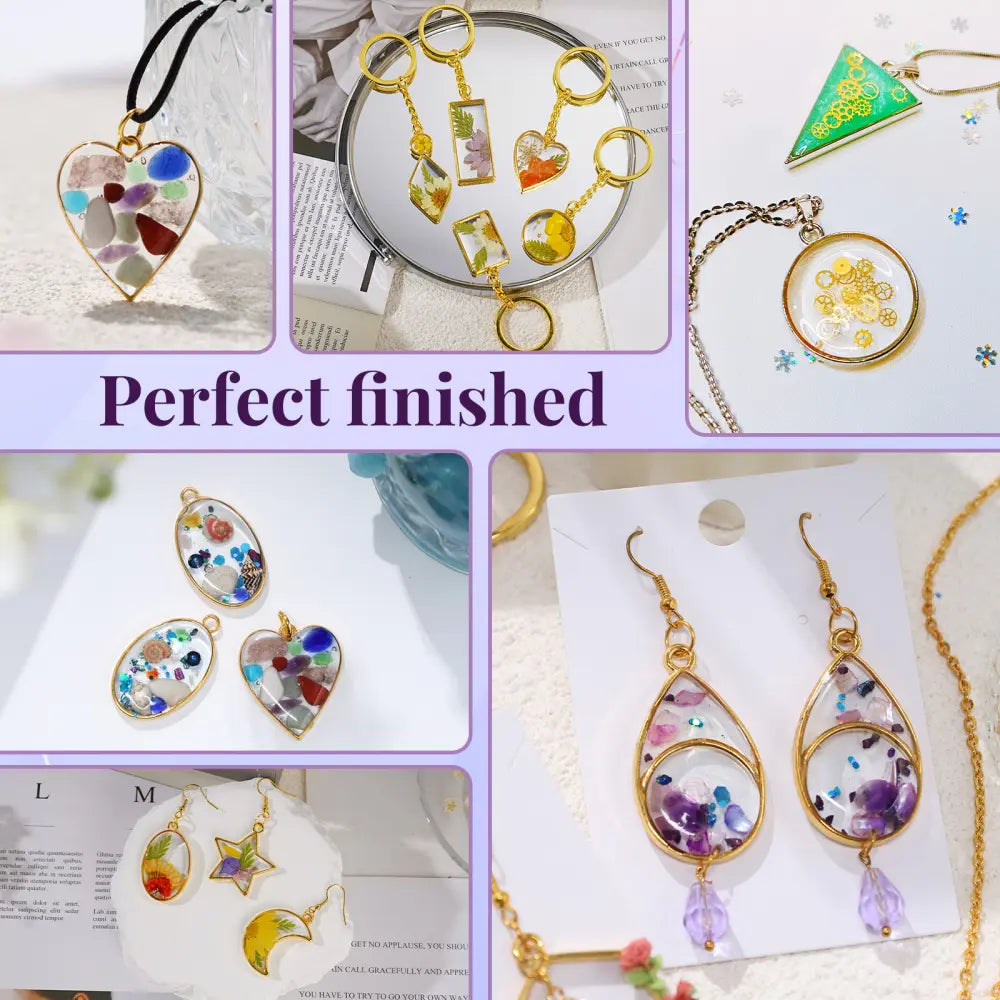 Gold Open Back Bezels – 172 Pcs Metal Resin Jewelry Making Kit