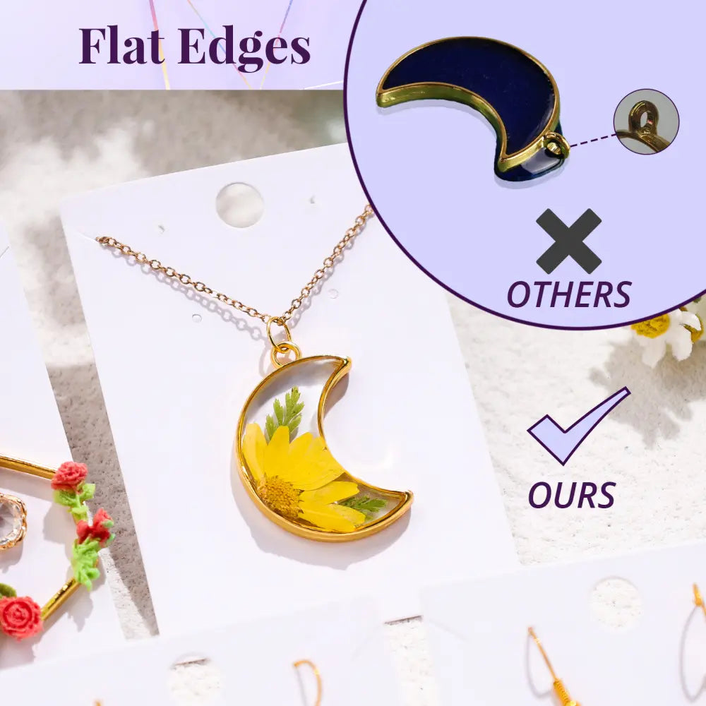Gold Open Back Bezels – 172 Pcs Metal Resin Jewelry Making Kit