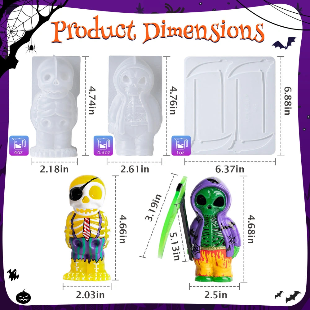 Grim Reaper Skull Resin Molds