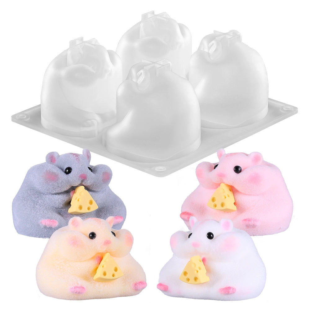 2 Stuks Hamstersquishy Speelgoed – Zacht TPR Knijpspeelgoed Voor Stressverlichting, Schattig Fidget Speelgoed (6,5x4,8cm)