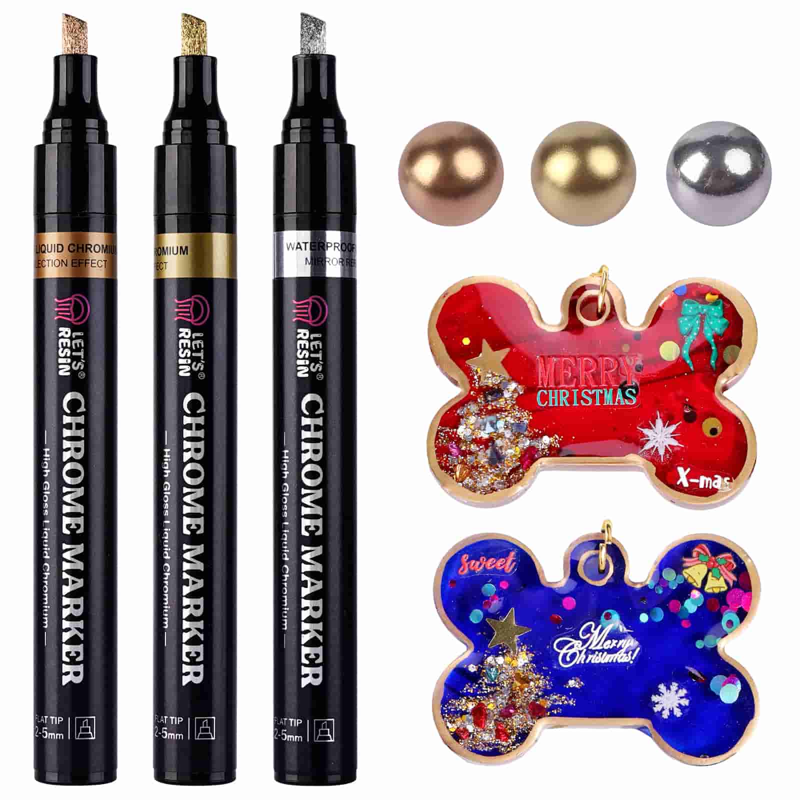 Mirror Chrome Markers – 3 Metallic Colors