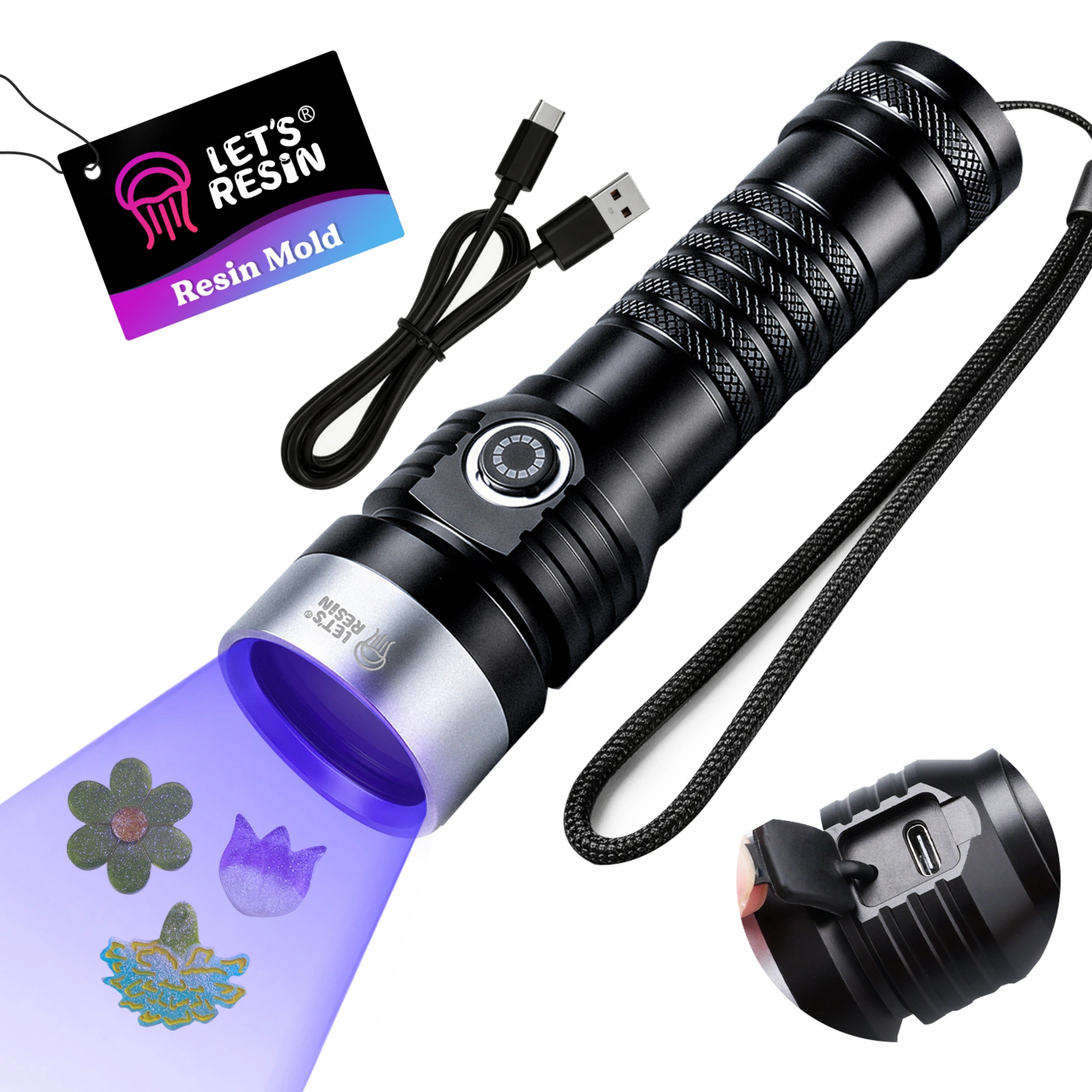 Rechargeable 365nm UV Flashlight (Pro)
