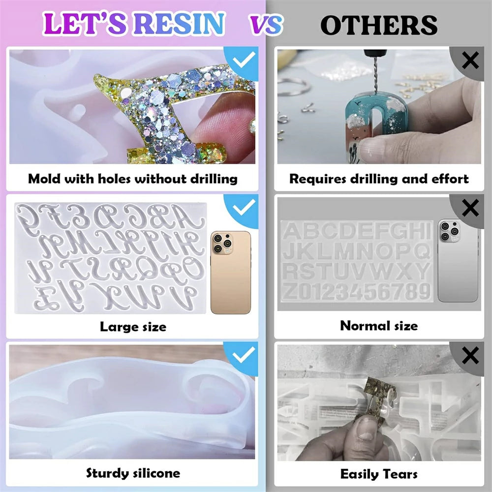 letter molds for resin keychains