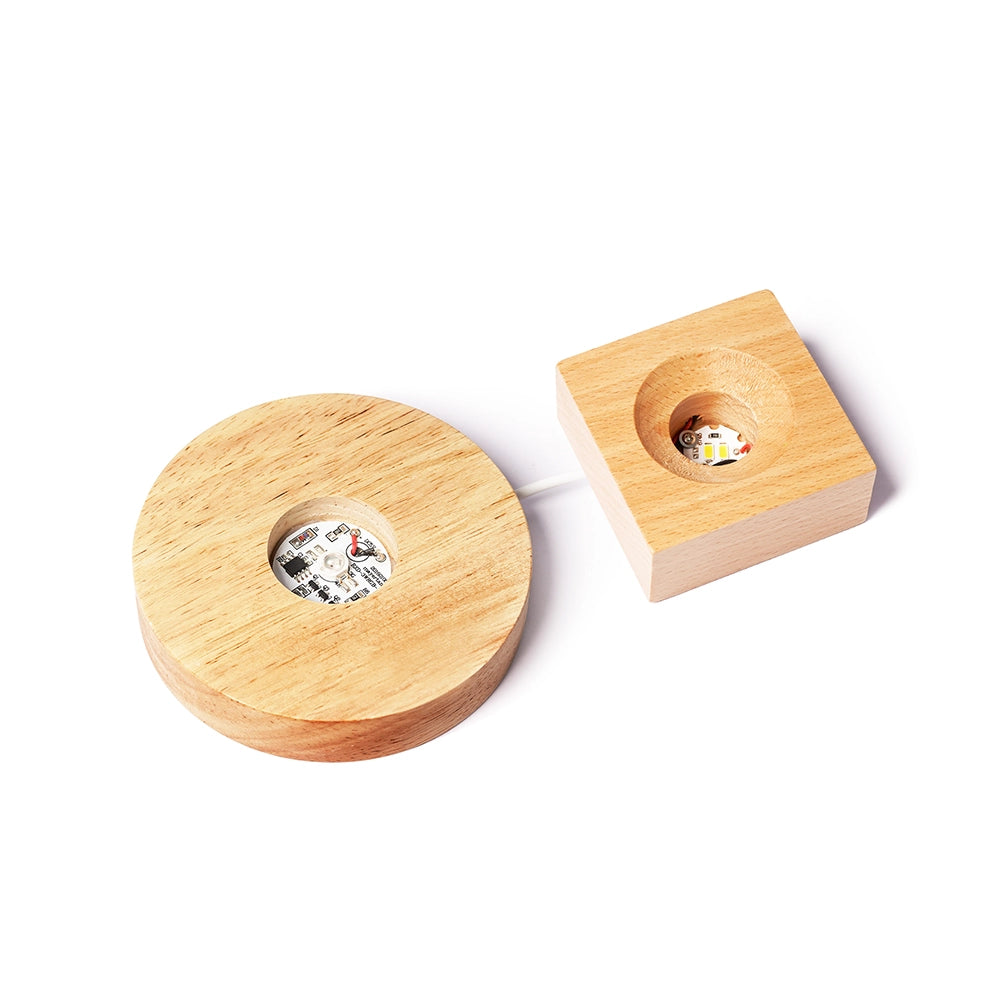 Wooden LED Display Light Base Set
