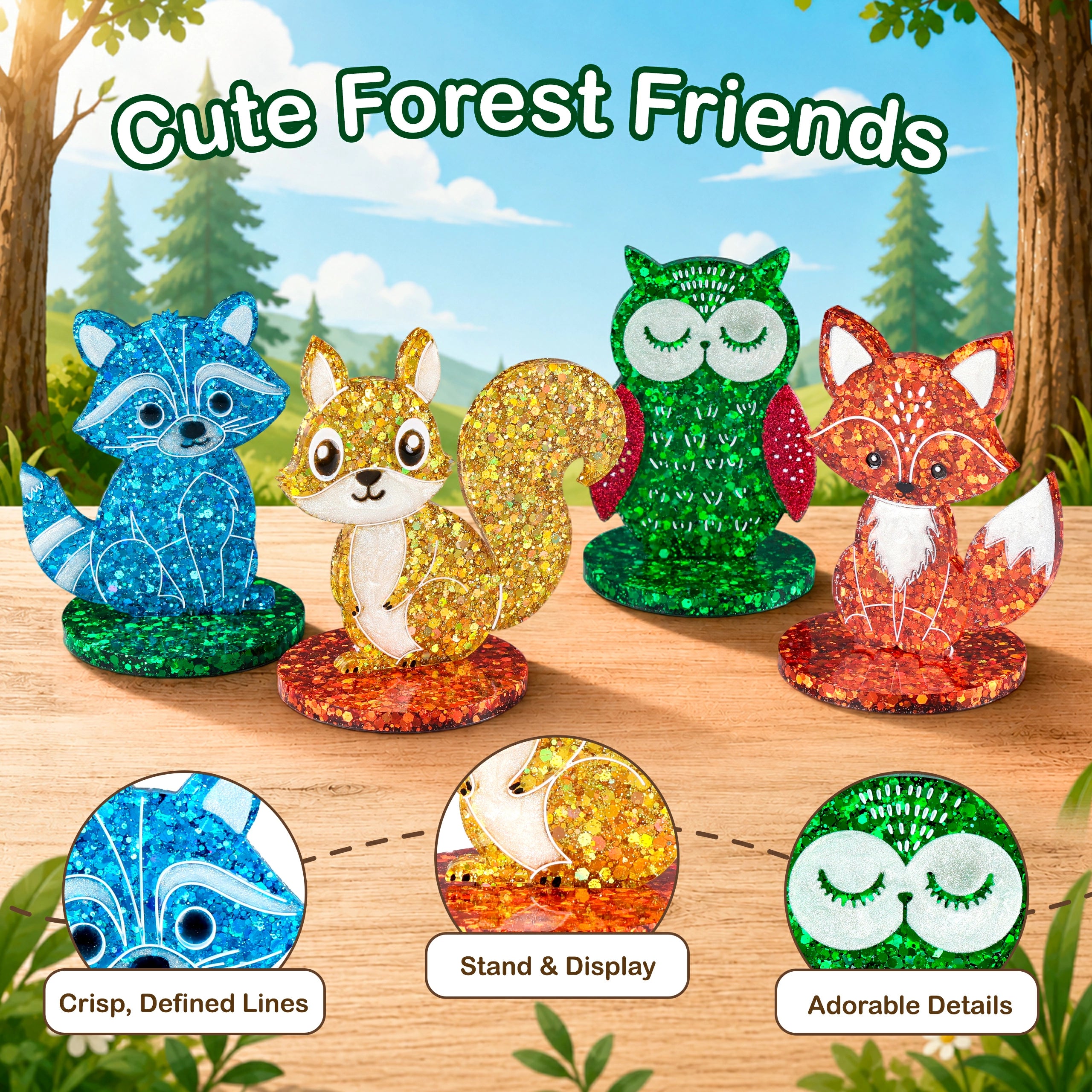 Woodland Animal Standee Resin Molds