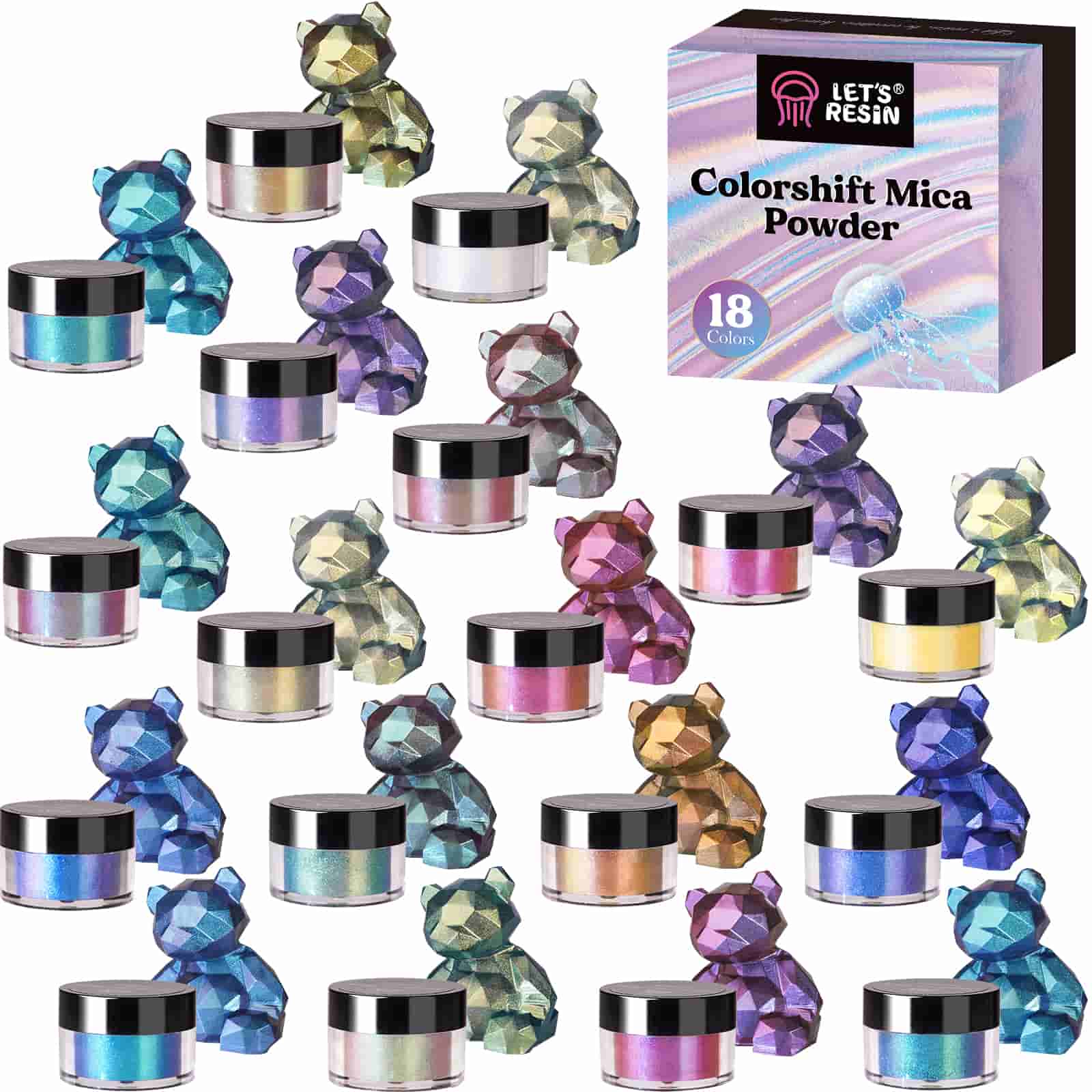Chameleon Mica Powder – Epoxy Resin Color Pigment Powder - Color Shift Mica  Powder - Epoxy Resin Pigment Powder 8 Colors Jars Set 1 – Chameleon Powder