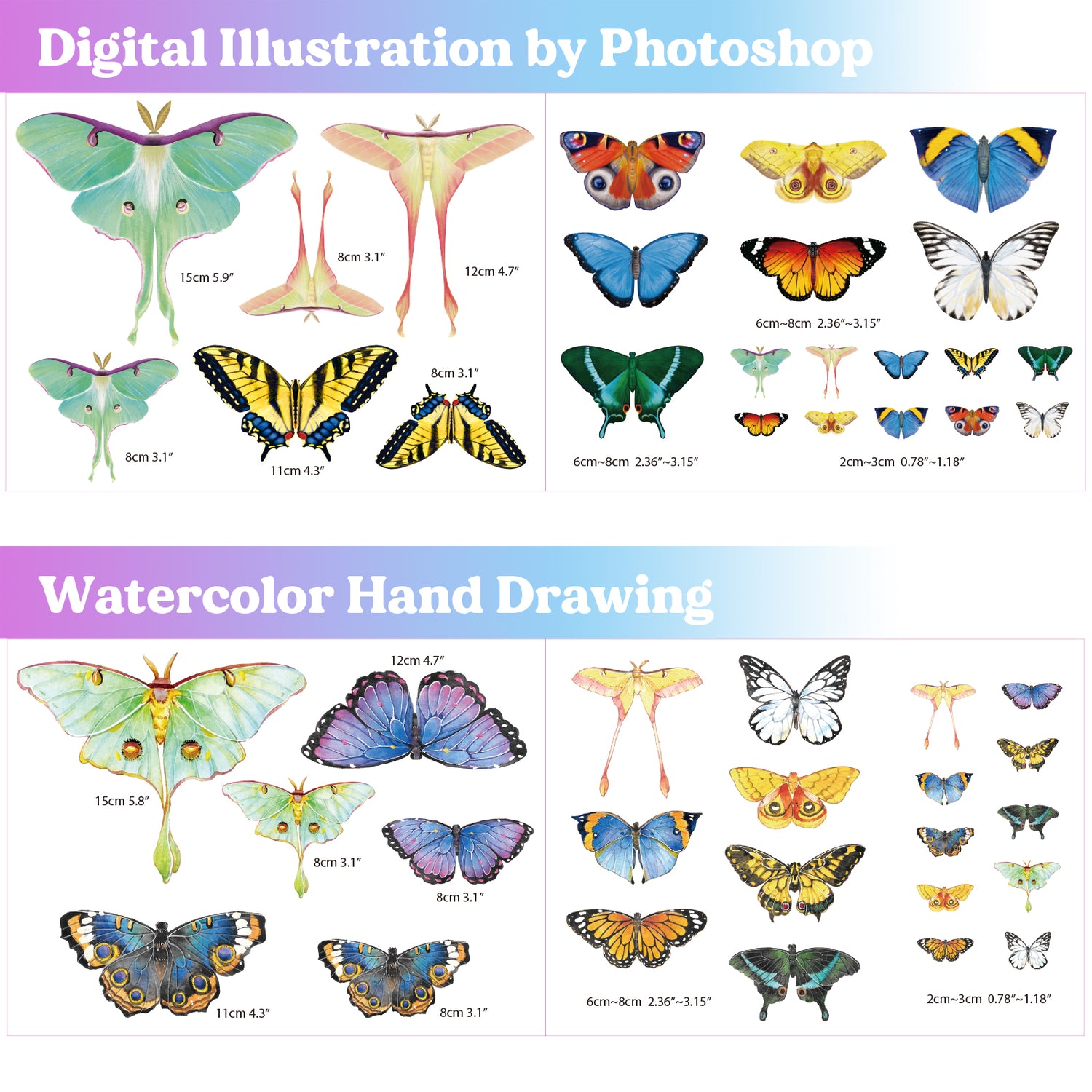 Realistic Paper Butterflies & Moths – 46 Pcs for Resin Crafts