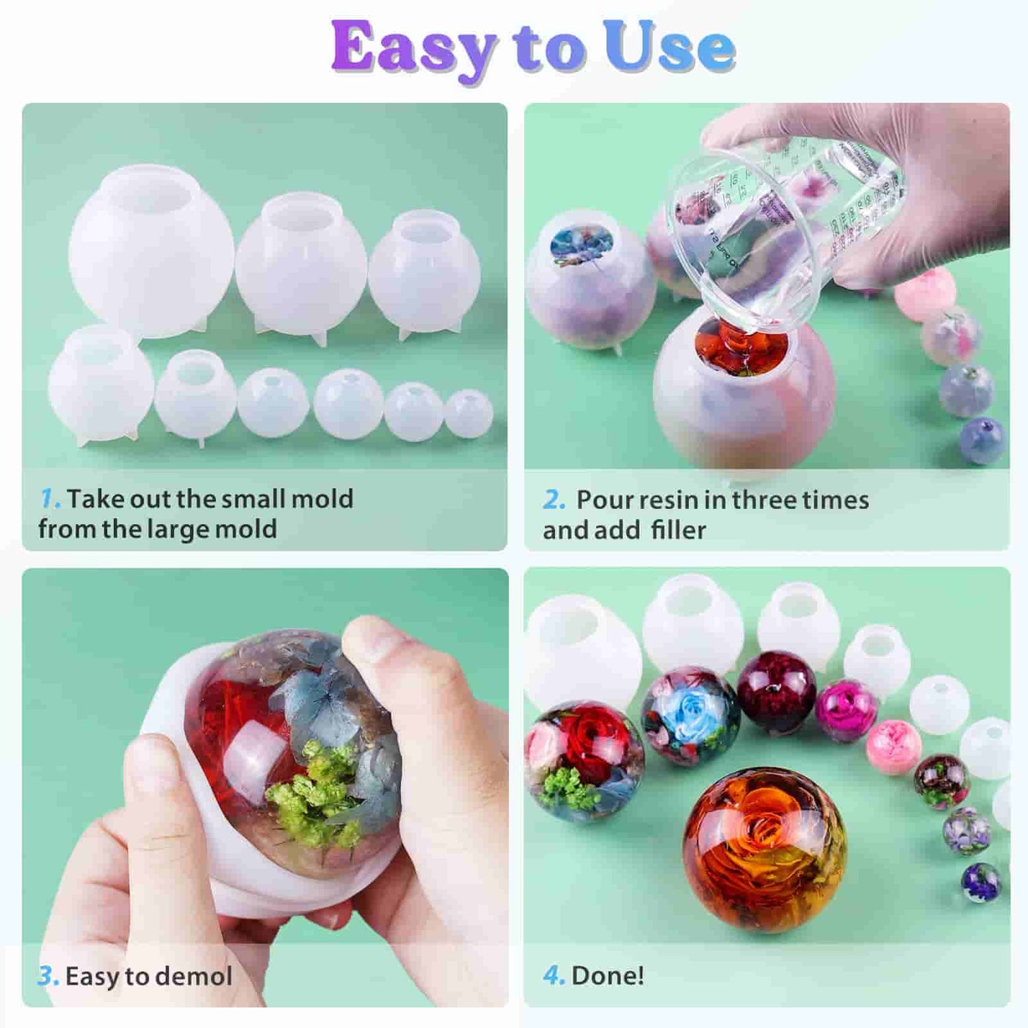 Seamless Sphere Resin Molds