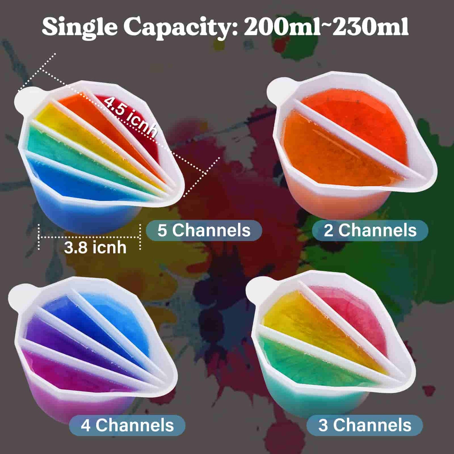 Multi-Chamber Split Cup Set for Resin & Paint Pouring