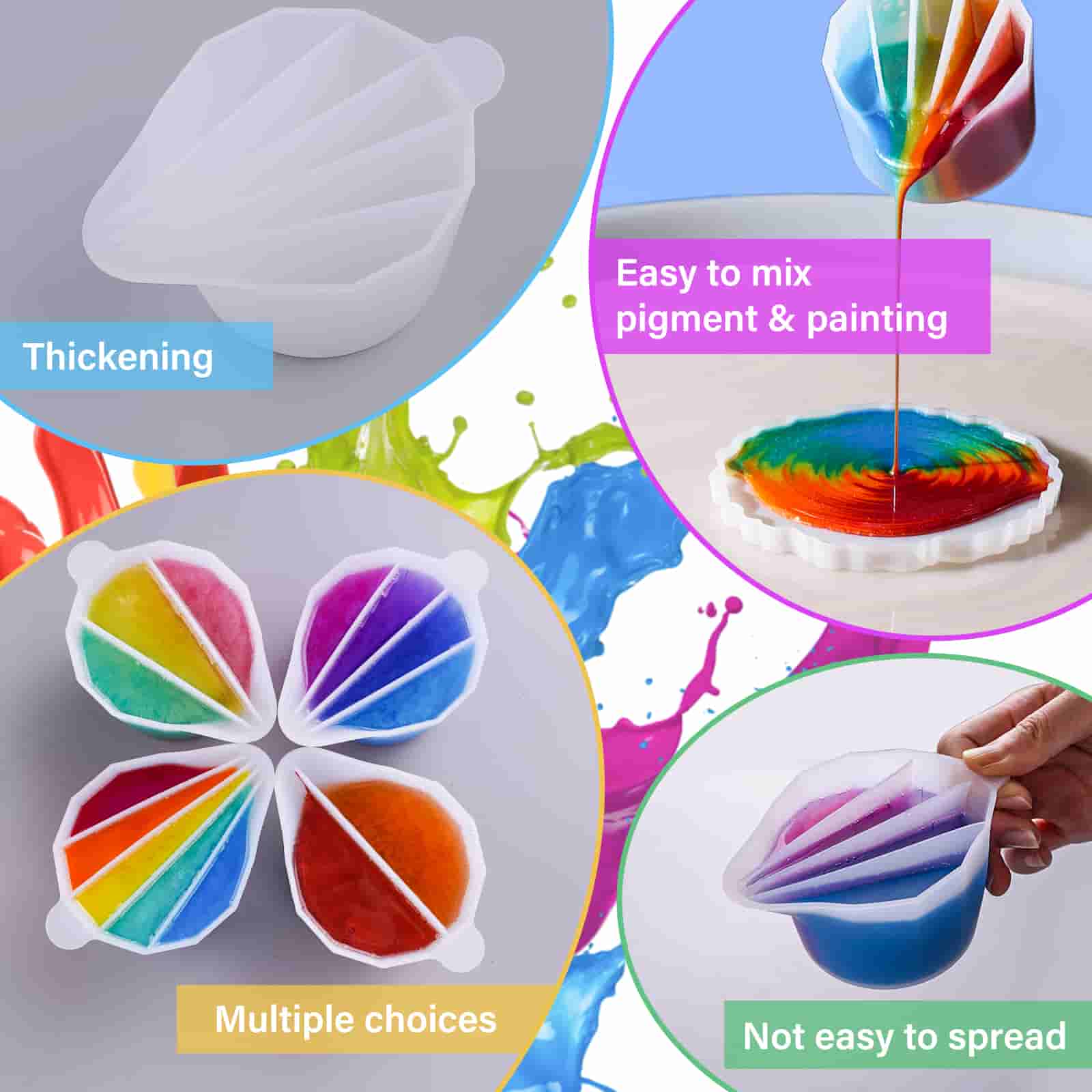 Multi-Chamber Split Cup Set for Resin & Paint Pouring