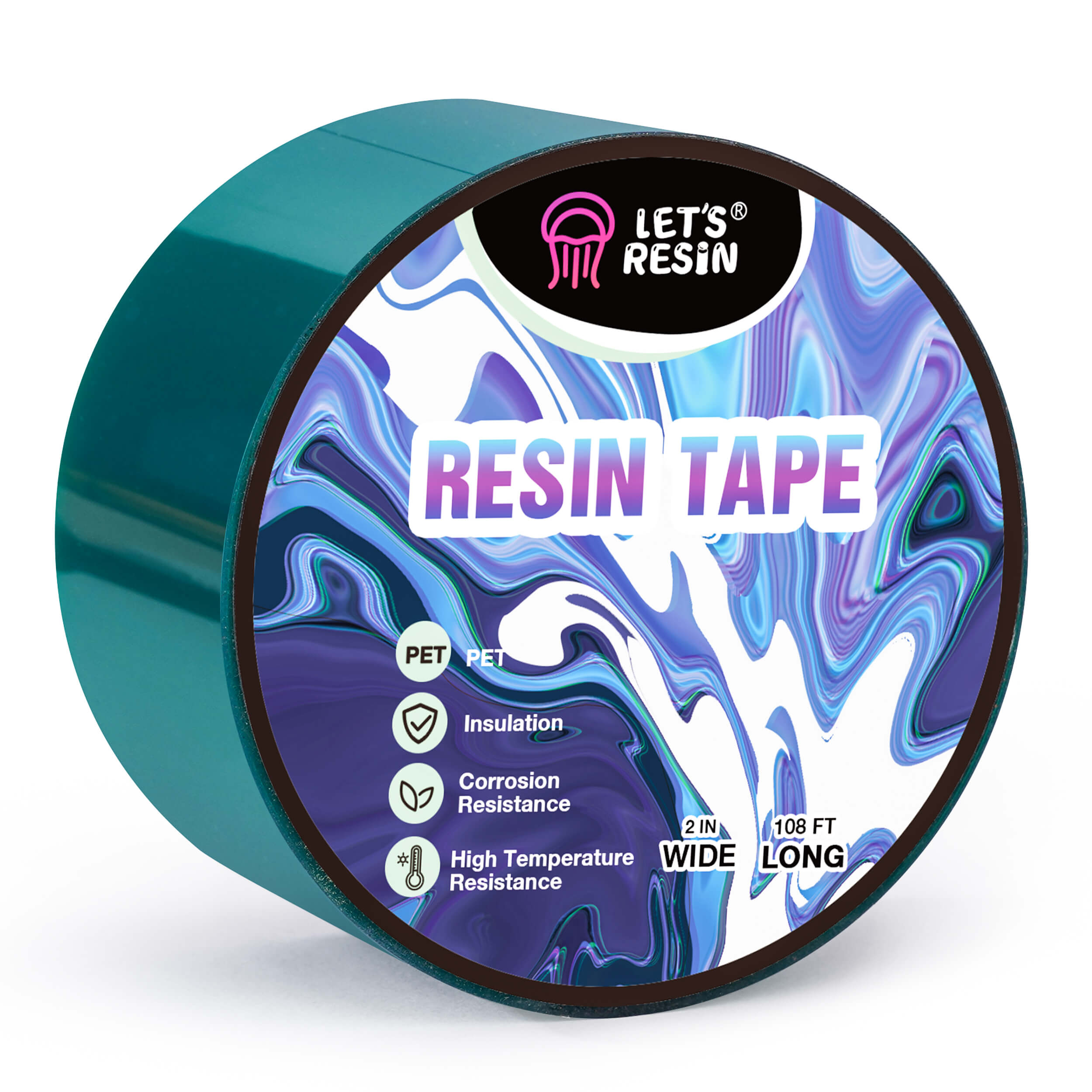 MISSYOUNG Resin Tape for Epoxy Resin Molding, Thermal Adhesive Tape Green  Polyester HighTempeprature Masking Tape Green High Heat PET Tape for
