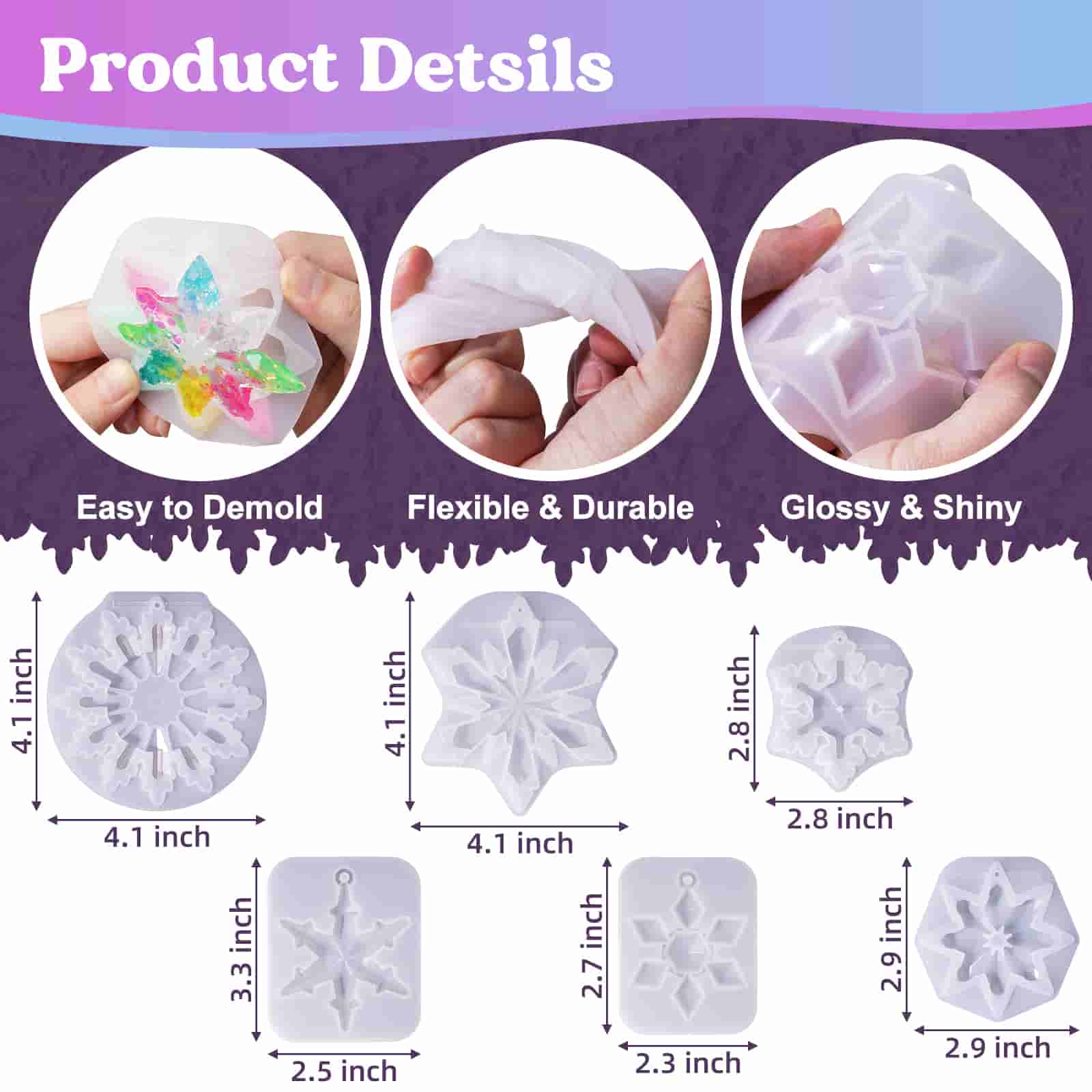 large snowflake resin mold