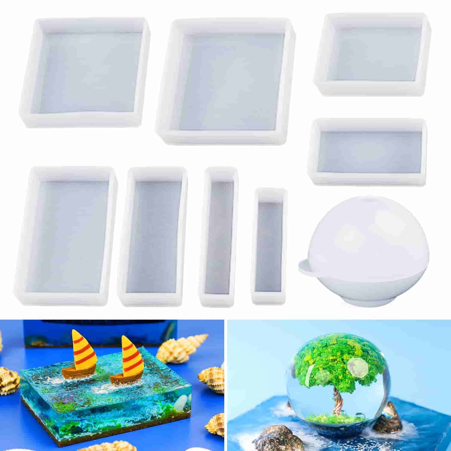 Resin Molds Silicone Kit, Large Silicone Molds for Epoxy Resin