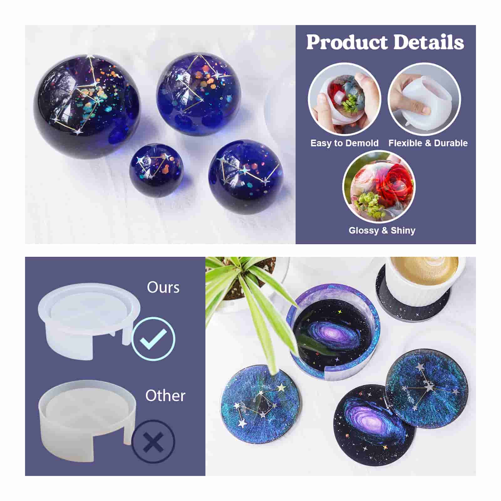 Coaster and Sphere Molds Resin Beginner Kit