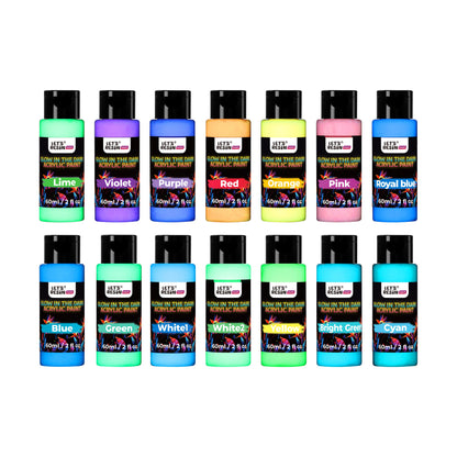 14 Colors Glow in the Dark Acrylic Paint
