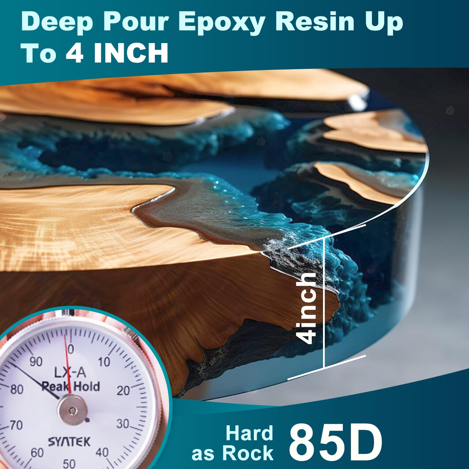 Deep pour epoxy resin up to 4 inch and 85D hardness