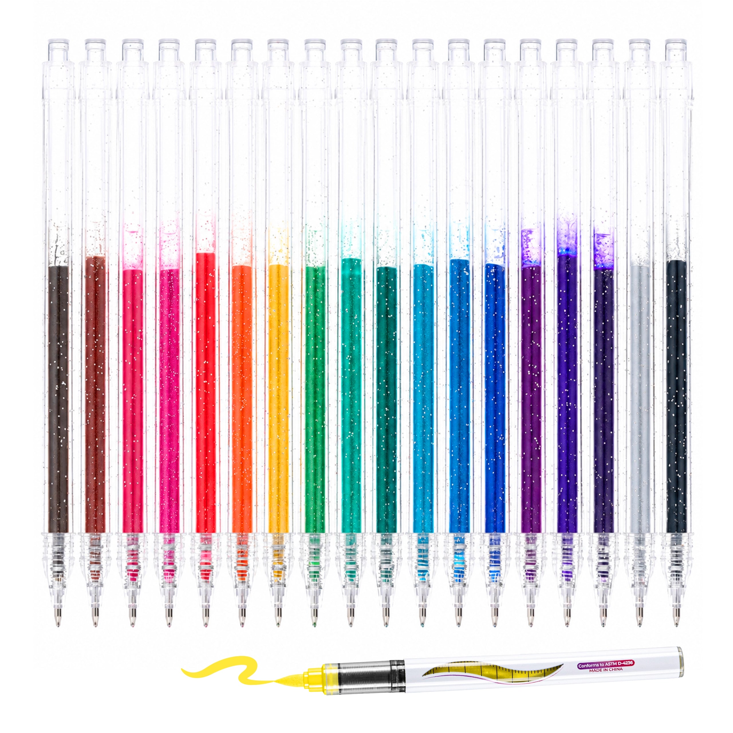 18 Colors Retractable Glitter Gel Pen